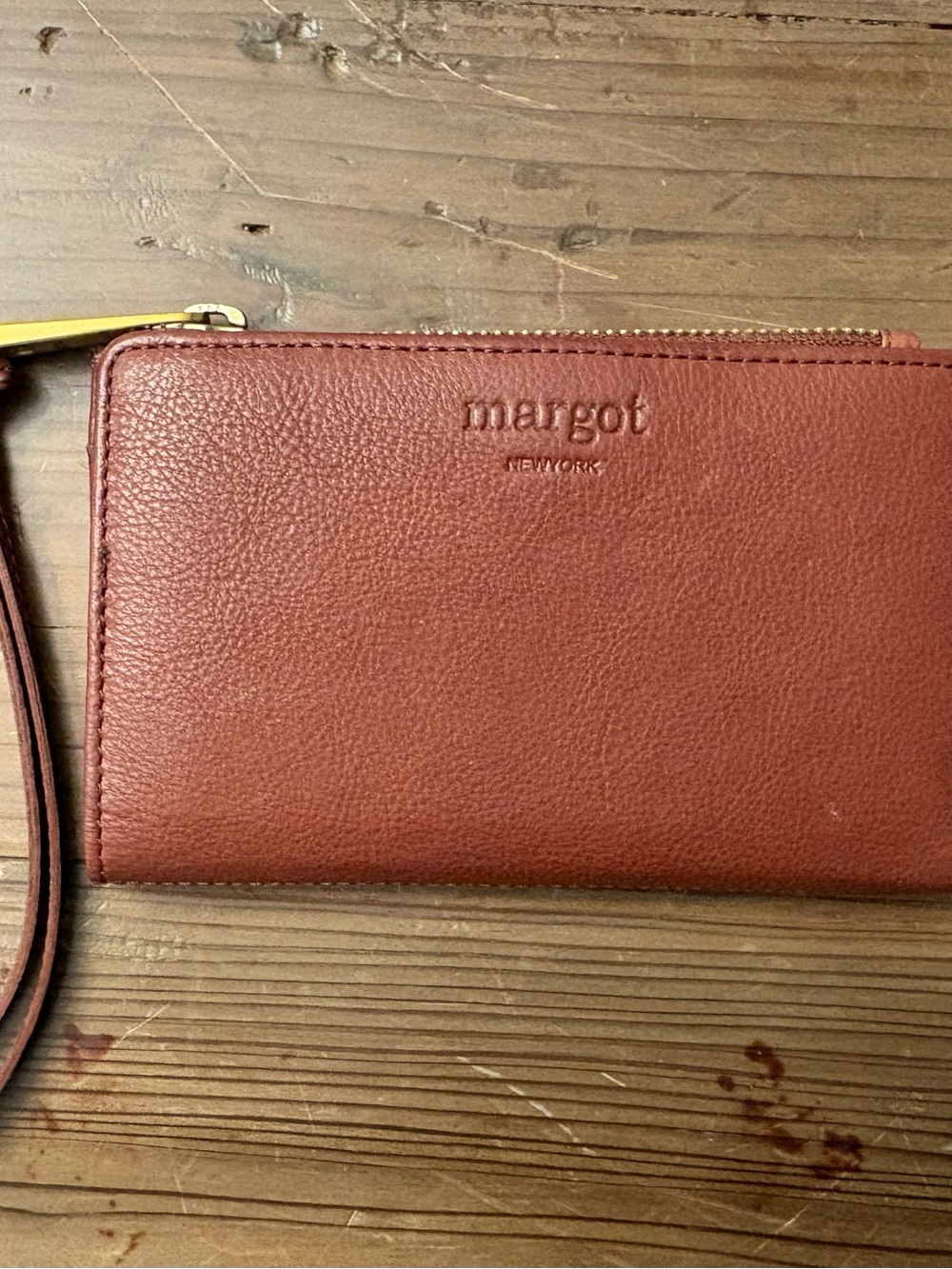 Margot New York Tori Bi-fold Wristlet Wallet in Brandy